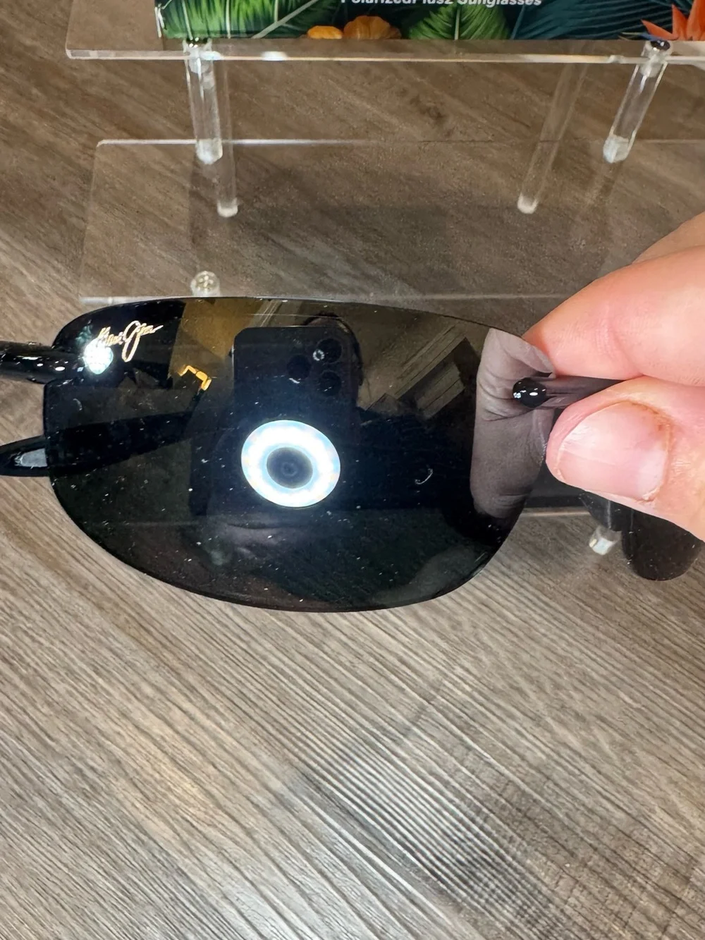 Maui Jim Ho’okipa Rimless Polarized Black Sunglasses